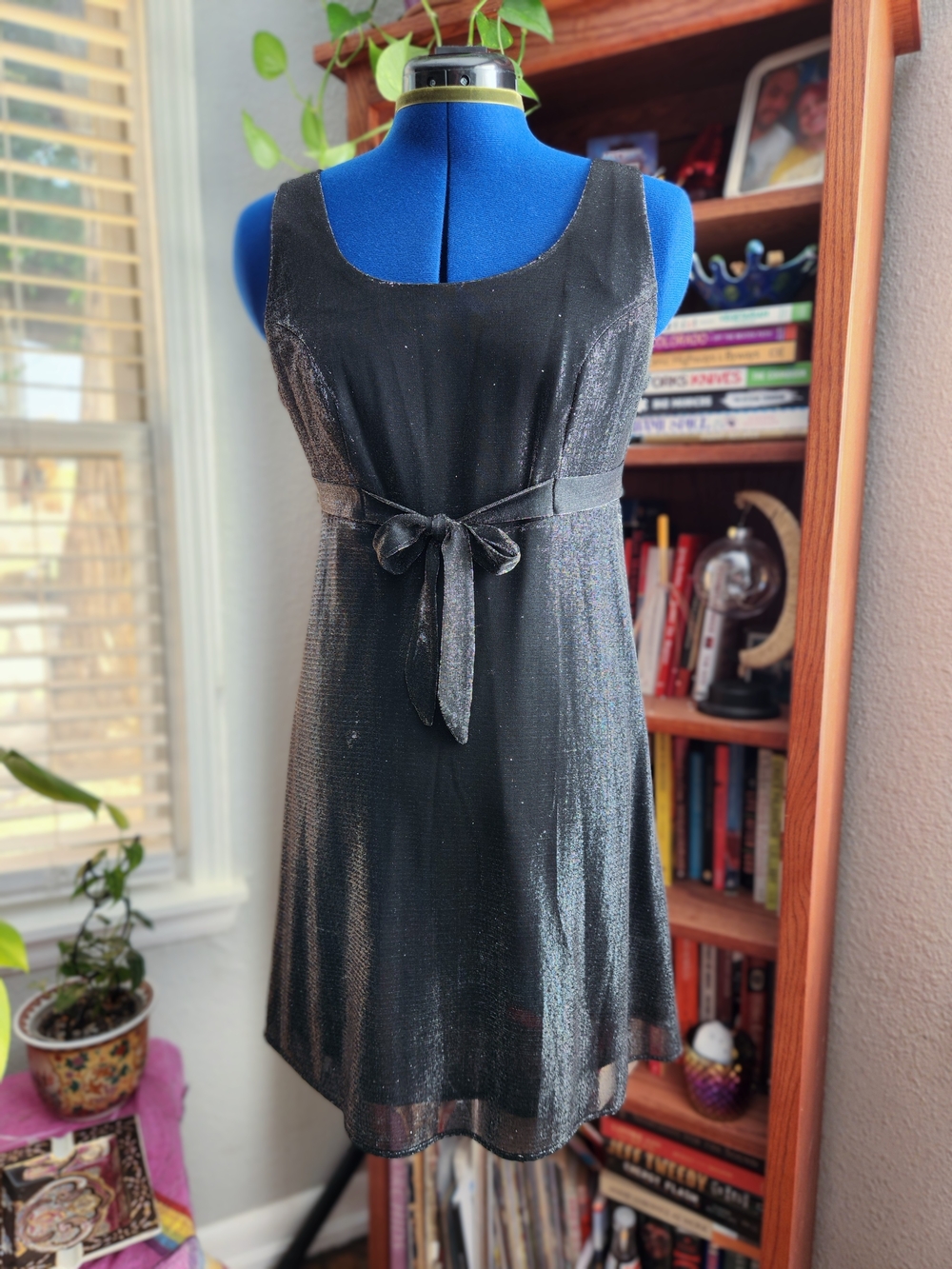 Vintage All That Jazz Metallic Shimmer Babydoll Mini dress 1990s - Size 9/10